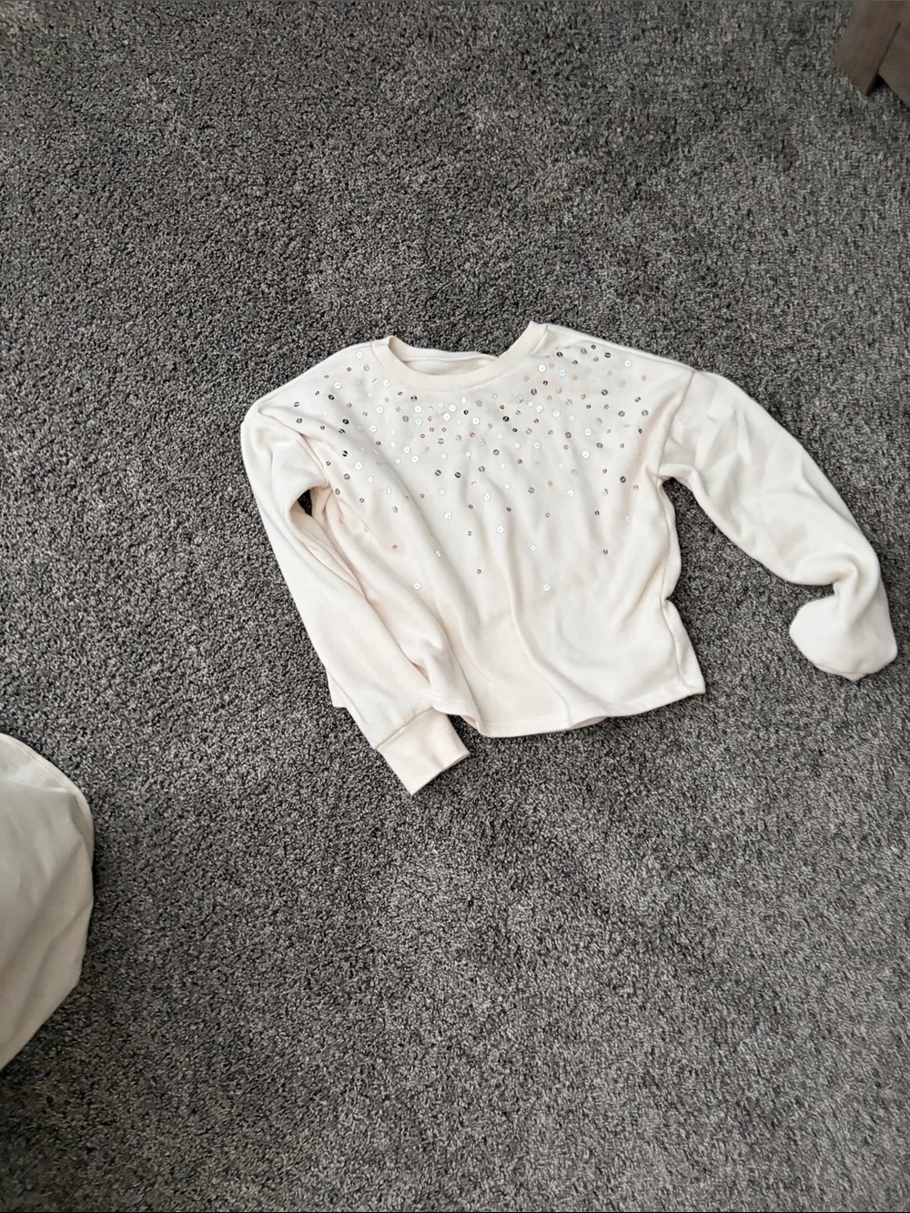 OshKosh B'gosh Cream Sweatshirt with Sequin Accents